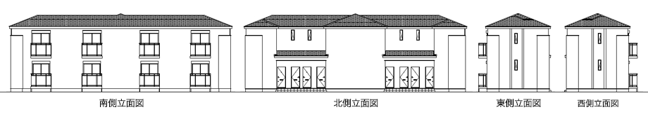 内階段 8世帯タイプの立面図