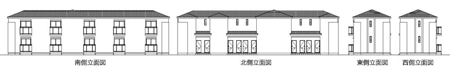 内階段 10世帯タイプの立面図